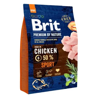 Brit Premium by Nature krmivo pro aktivní psy s vysokým výdejem energie s kuřetem, 3 kg