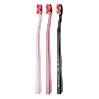 SWISSDENT COLOURS zubní kartáčky Soft-Medium (2+1 zdarma) PINK PARADISE