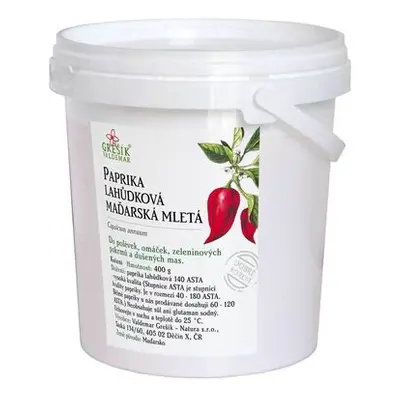 Valdemar Grešík - Natura s.r.o. Paprika lahůdková maďarská mletá 400 g KBELÍČEK GREŠÍK Dobré koř