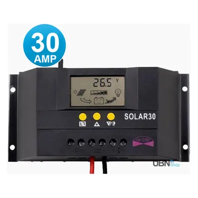 Solární regulátor nabíjení Solar 30A, 12V/24V s LCD displejem