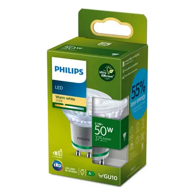 Philips Ultra Efficient LED spot - 50W - GU10 - Teplé bílé světlo