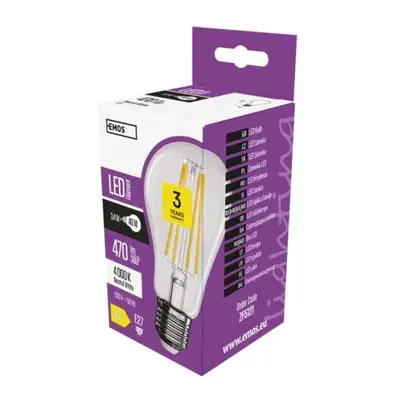 LED ŽÁROVKA FLM A60 3,4W E27 NW