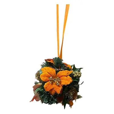 Vánoční dekorace - závěsná koule, 20 cm BARVA: Oranžová