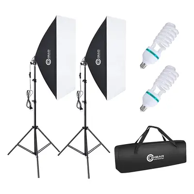 OMBAR Softbox sada fotostudio 50 × 70 cm, profesionální fotografie s 135 W 5500 K E27 denní svět