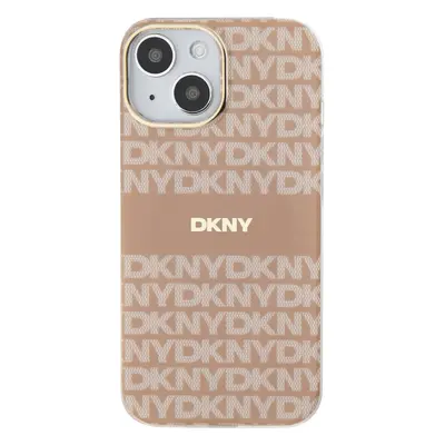 DKNY PC/TPU Repeat Pattern Tonal Stripe Magsafe kryt pro iPhone 14 - Růžová V-8790