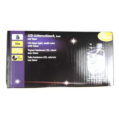 LED venkovní hadice - 50 LED - cca. 5m barevné - s časovačem - IP44 80654