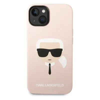 Karl Lagerfeld Liquid Silicone MagSafe kryt pro iPhone 14 PLUS - Růžová