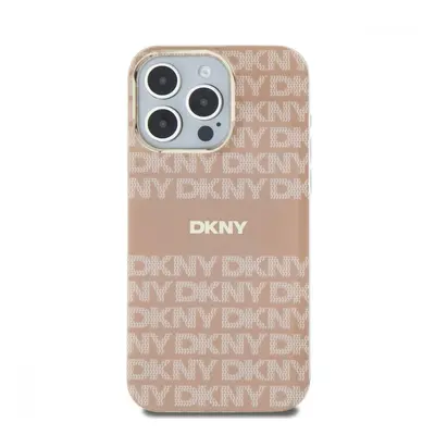 DKNY PC/TPU Repeat Pattern Tonal Stripe Magsafe kryt pro iPhone 14 PRO MAX - Růžová