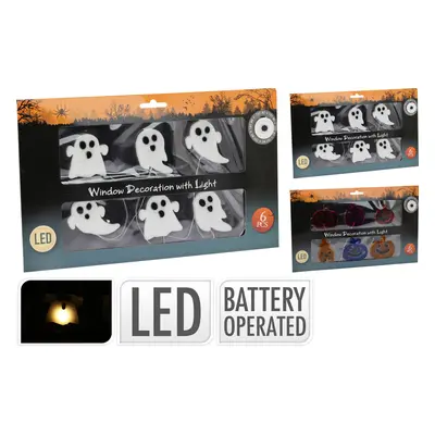 LED DEKORACE NA OKNO HALLOWEEN 6KS