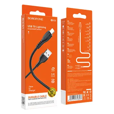 Borofone BX51 USB kabel s konektorem lightning, 1m Černý