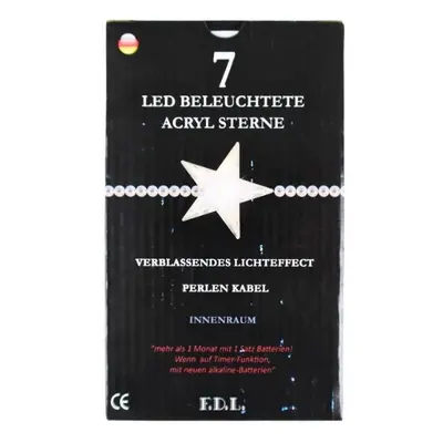 FDL - 7 LED osvětlené akrylové hvězdy - s časovačem 80920