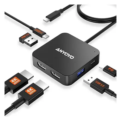 ANYOYO USB-C Adapter, 4K 60Hz, 100W PD