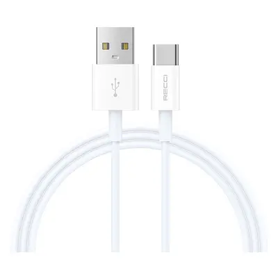 Recci RS06C nabíjecí a datový USB-A kabel s konektorem USB-C (1m) - Bílá