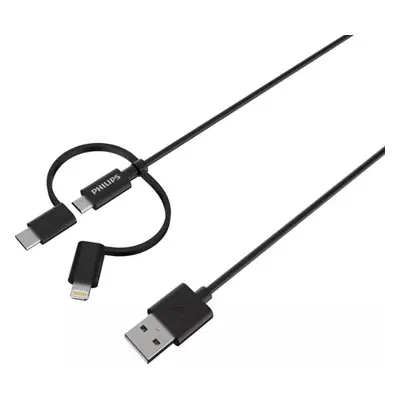 Philips DLC3106T/03 Nabíjecí kabel 3 v 1 – Lightning USB kabel, Micro-USB, USB-C – Kompatibilní 