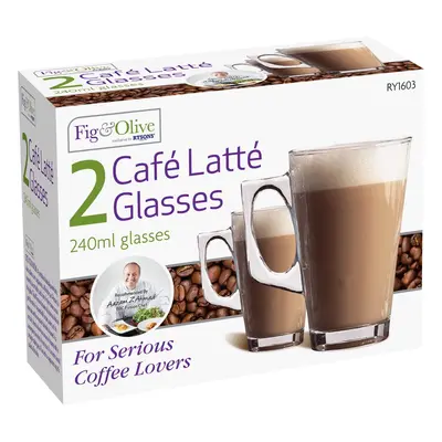 Fig & Olive Set skleněných hrnků na Café Latte 2x240ml