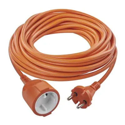 Dvoužilový pohyblivý přívod 20 m / 1 zásuvka / oranžový / PVC / 230 V / 1,5 mm2