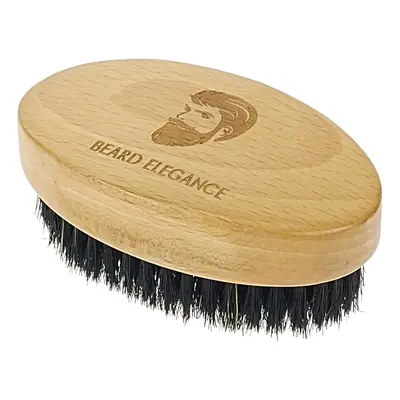 Dřevěný kartáč na vousy s přírodními kančími štětinami, 10,5x6x4 cm T-BEARDBRUSH-OVAL