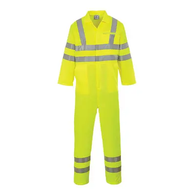 Portwest Polybavlněná pracovní kombinéza E042 High Visibility, neonově žlutá Velikosti XS-XXL: L