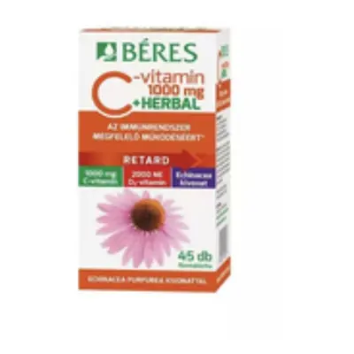 Vitamín C - Béres Vitamin C Retard 1000 mg +Bylinné potahované tablety 45x