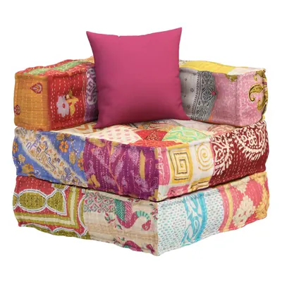 vidaXL Modulární pouf s polštářem patchwork textil