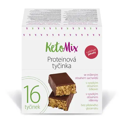 KetoMix Proteinové tyčinky s příchutí jahody 16 x 40 g