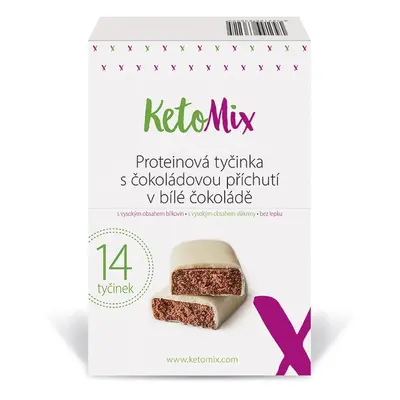 KetoMix Proteinová tyčinka s čokoládovou příchutí v bílé čokoládě 14 x 40 g