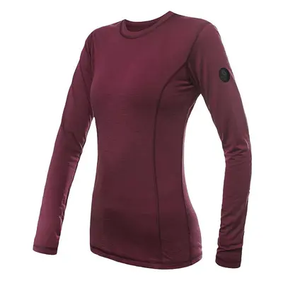 SENSOR MERINO AIR dámské triko dl.rukáv port red