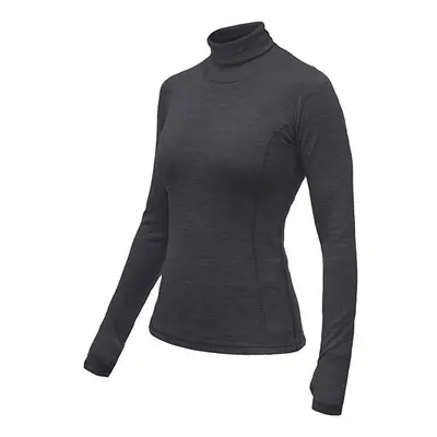 SENSOR MERINO BOLD dámské triko dl.rukáv roll neck anthracite gray