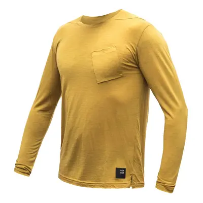 SENSOR MERINO AIR traveller pánské triko dl.rukáv mustard