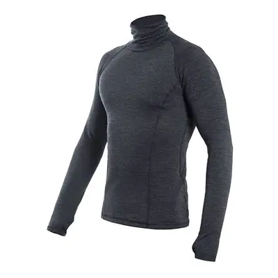 SENSOR MERINO BOLD pánské triko dl.rukáv roll neck anthracite gray