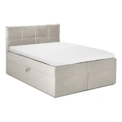 Béžová boxspring postel s úložným prostorem 160x200 cm Mimicry – Mazzini Beds