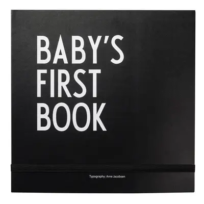 Černá dětská vzpomínková knížka Design Letters Baby's First Book