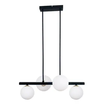 Černé závěsné svítidlo se skleněným stínidlem 25x59 cm Kama – Candellux Lighting