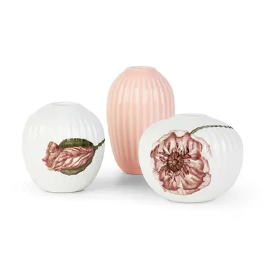 Sada 3 miniaturních porcelánových váz Kähler Design Hammershøi Poppy