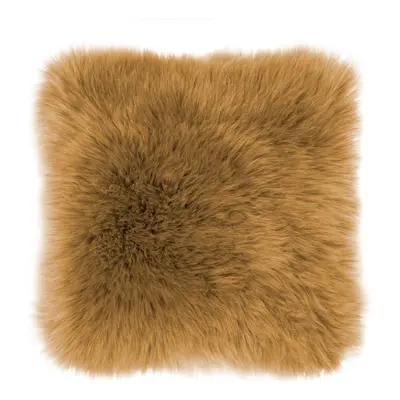 Hnědý polštář Tiseco Home Studio Sheepskin, 45 x 45 cm