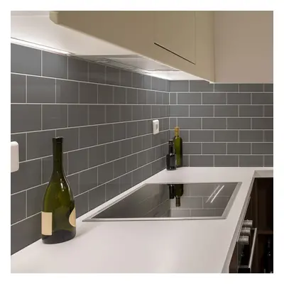 Sada samolepek na kachličky 30 ks 20x10 cm Subway Tiles Grey – Ambiance