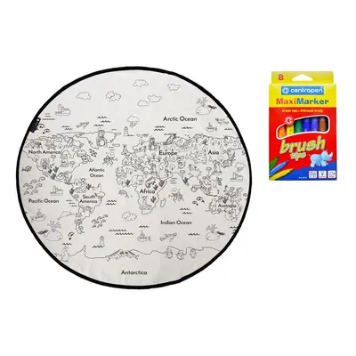 Vybarvovací dětský koberec Butter Kings Colouring World, ø 130 cm