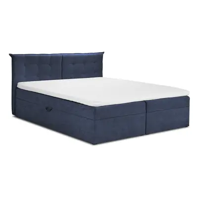 Tmavě modrá boxspring postel s úložným prostorem 180x200 cm Echaveria – Mazzini Beds