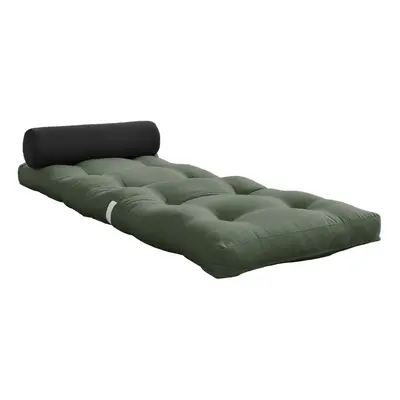 Zelenošedá futonová matrace 70x200 cm Wrap Olive Green/Dark Grey – Karup Design