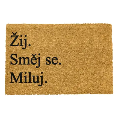 Rohožka z kokosového vlákna 40x60 cm Žij a Miluj – Artsy Doormats