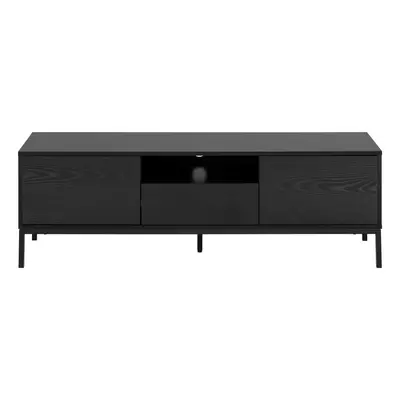 Černý TV stolek v dekoru jasanu 140x45 cm Seaford – Actona