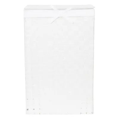 Bílý koš na prádlo s víkem Compactor Laundry Basket Linen, výška 60 cm