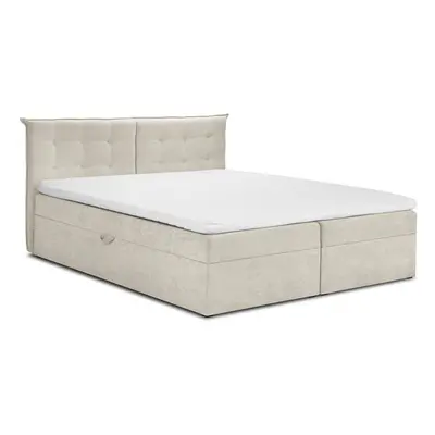 Béžová boxspring postel s úložným prostorem 180x200 cm Echaveria – Mazzini Beds