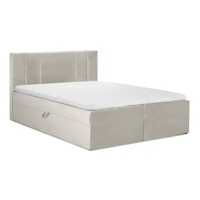 Béžová boxspring postel s úložným prostorem 160x200 cm Afra – Mazzini Beds