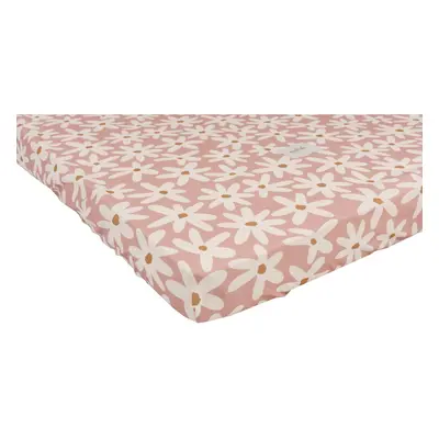 Napínací bavlněné dětské prostěradlo do postýlky 60x120 cm Blush Daisies – Malomi Kids