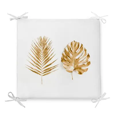 Podsedák s příměsí bavlny Minimalist Cushion Covers Golden Leaves, 42 x 42 cm