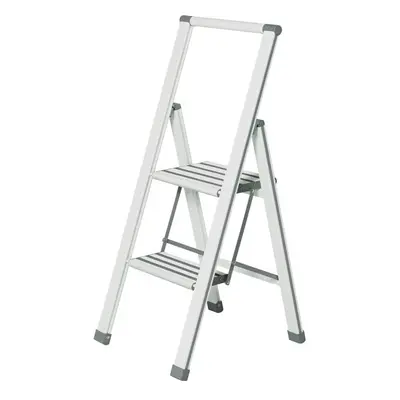 Bílé skládací schůdky Wenko Ladder Alu, výška 101 cm