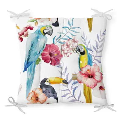 Podsedák s příměsí bavlny Minimalist Cushion Covers Jungle Birds, 40 x 40 cm