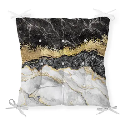 Podsedák na židli Minimalist Cushion Covers Black Gold Marble, 40 x 40 cm