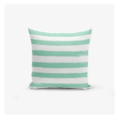 Povlak na polštář s příměsí bavlny Minimalist Cushion Covers Su Green Striped Modern, 45 x 45 cm